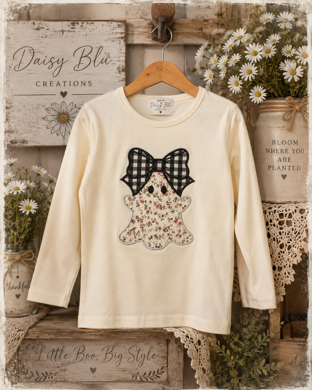 Beige Ghost Bow Top|3670