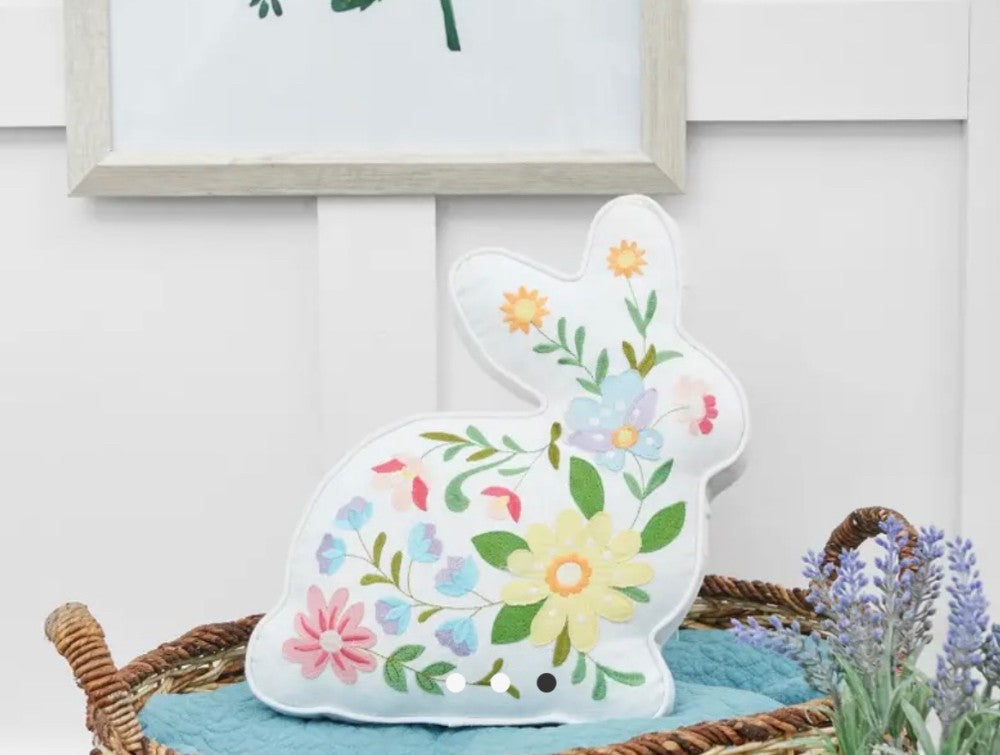 Bunny Shape Floral Throw Pillow|2714