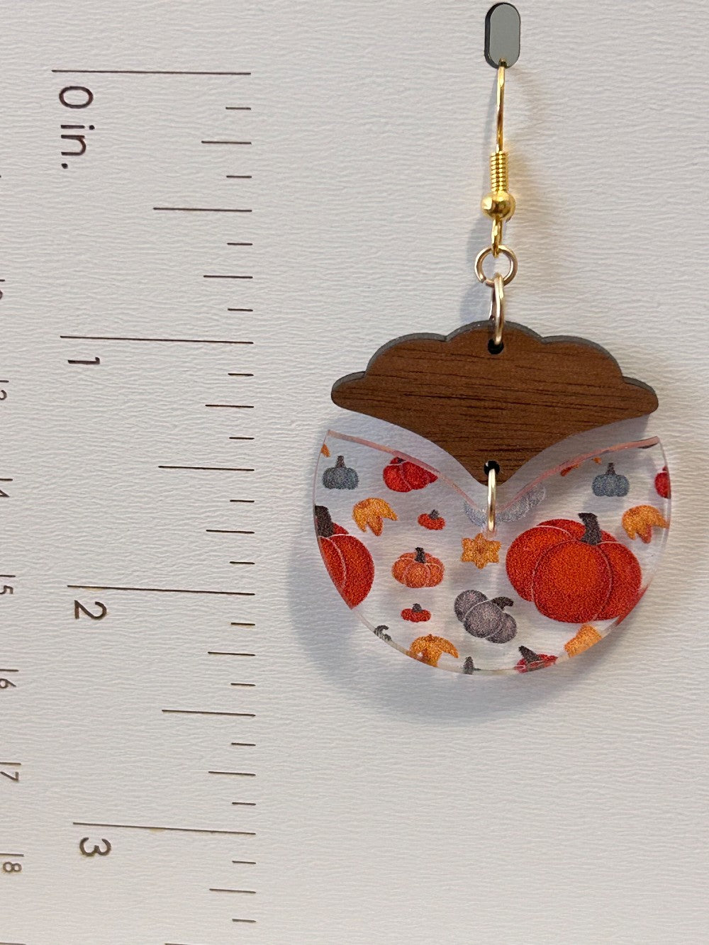 A Patch of Pumpkins Earrings-Lightweight Wood and Acrylic -Hypoallergenic and Nickel Free|3729