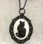 Black Cat Pendant/Brooch ~ White Background|857