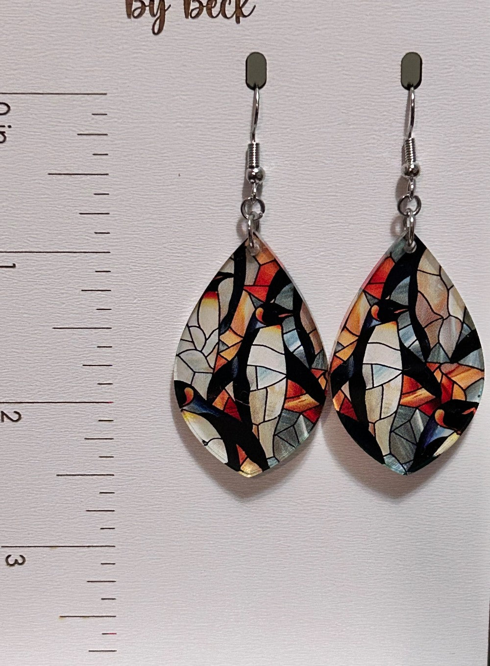 Mosaic Penguin Dangle Earrings-Hypoallergenic and Nickel Free|3959