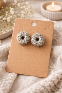 Silver Tone Knotted Stud Earrings - DBC|2359