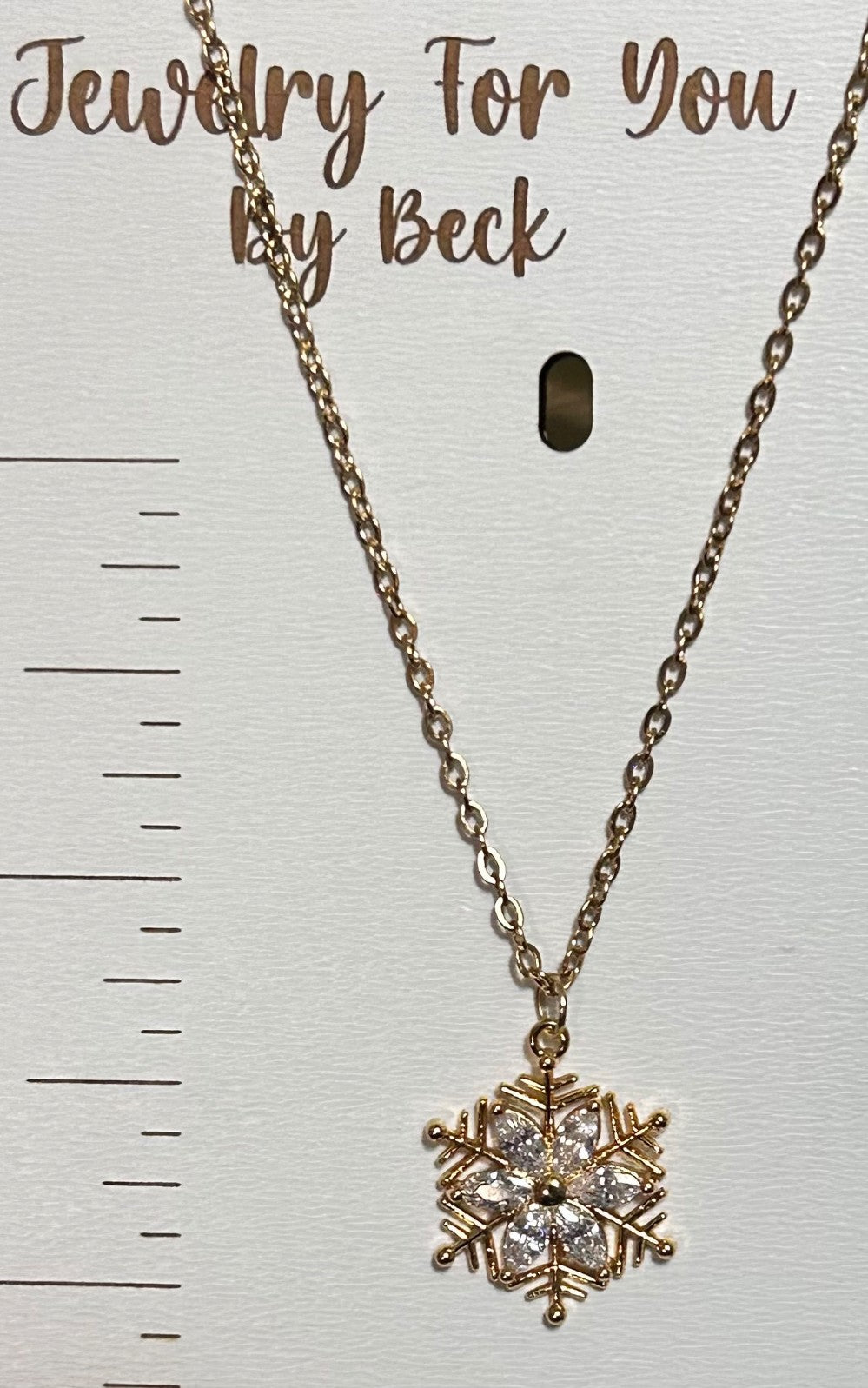 Delicate Snowflake Necklace-18”Tarnish Resistant Stainless Steel Chain-Gold Tone|3841