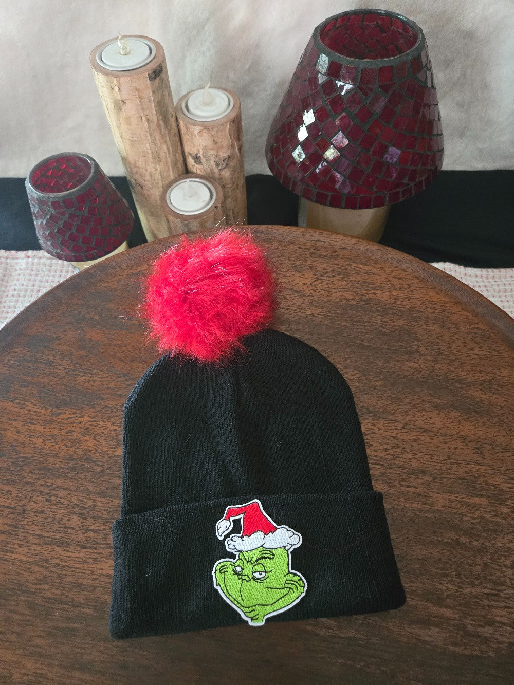 GRINCH BEANIE HAT WITH POMPOM|688