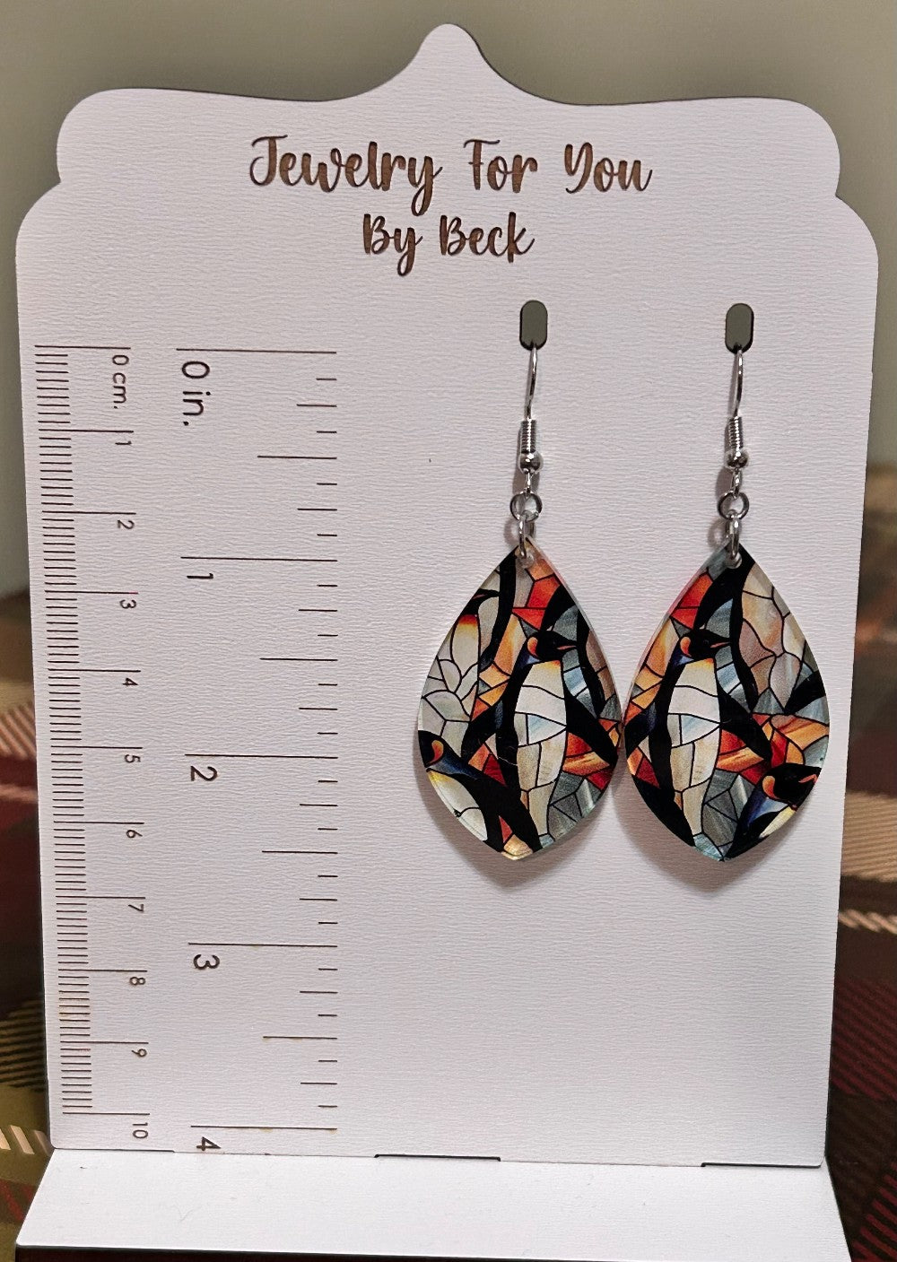 Mosaic Penguin Dangle Earrings-Hypoallergenic and Nickel Free|3960