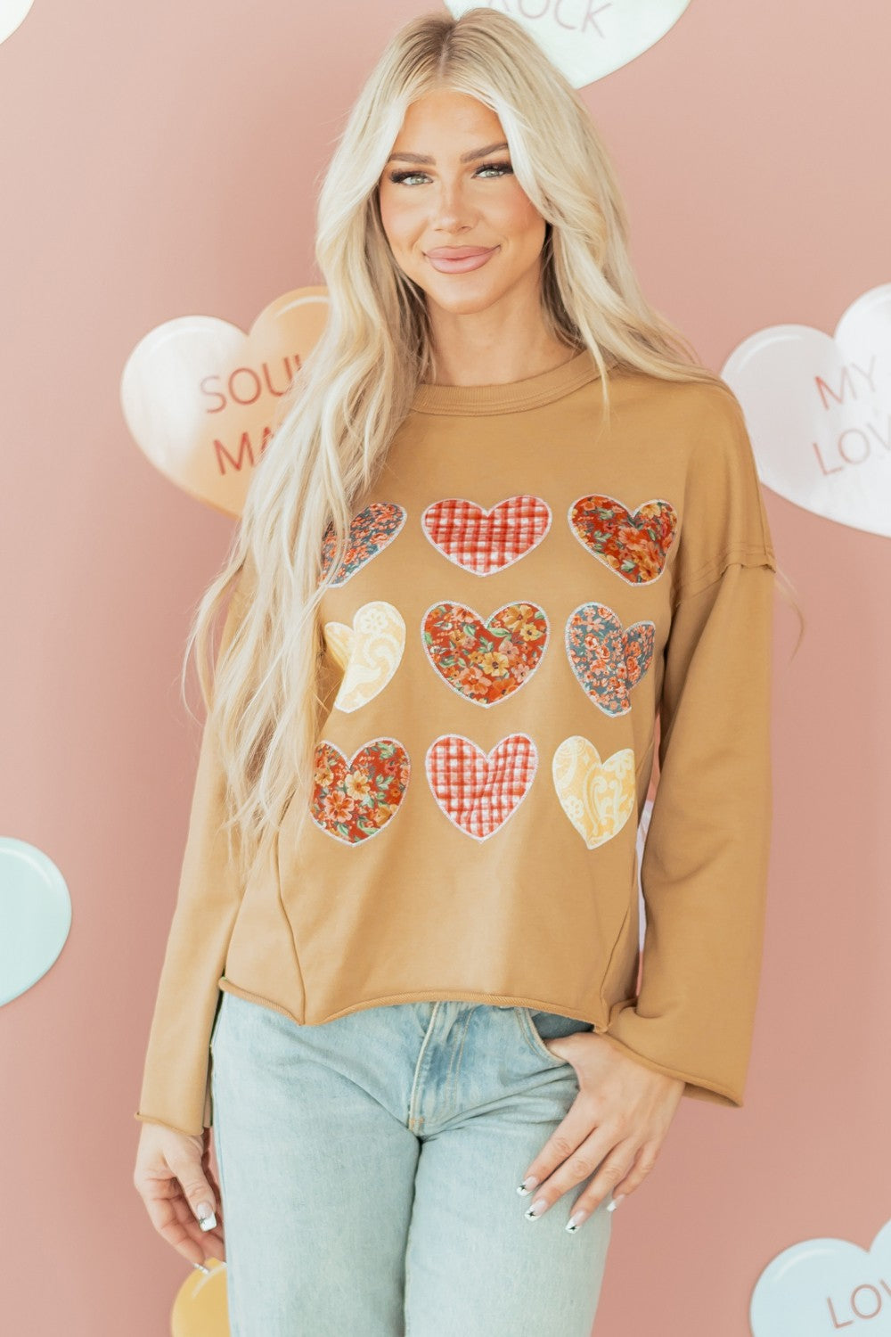 Heart Stitch Mineral Wash Sweatshirt|1808