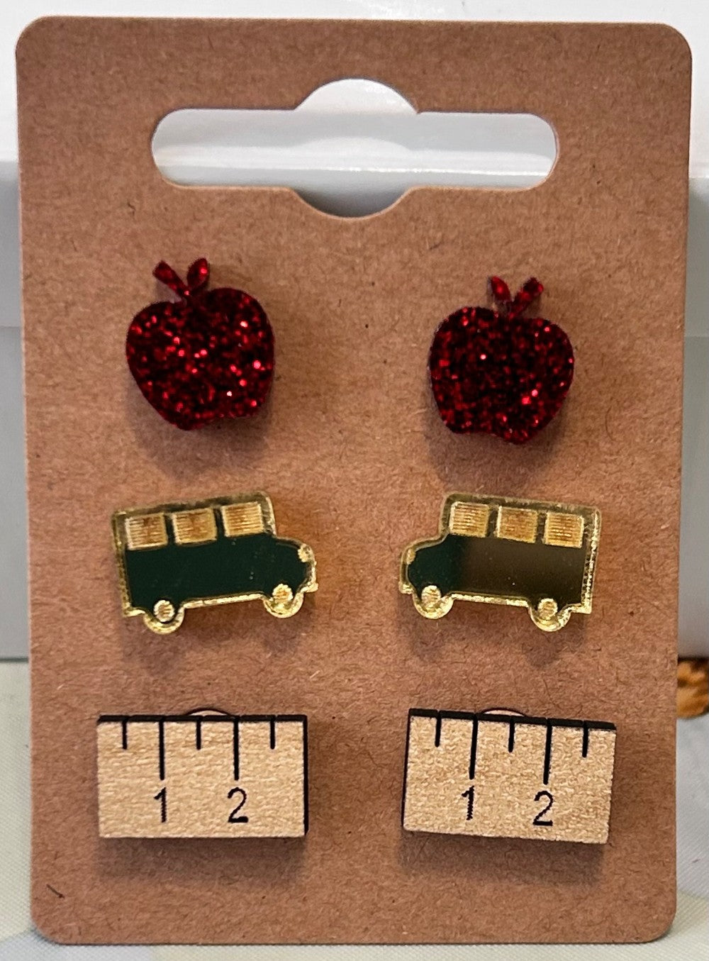 Teacher/School Themed Three pack of Stud Earrings|3641