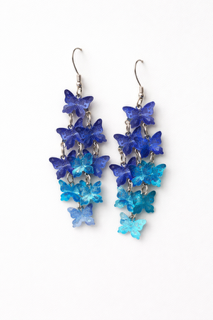 Blue Butterfly Dangle Earrings|2338