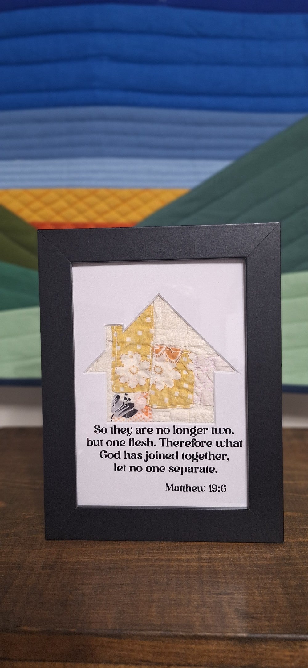 Matted Vintage Quilt "So they are no longer two..."|3202
