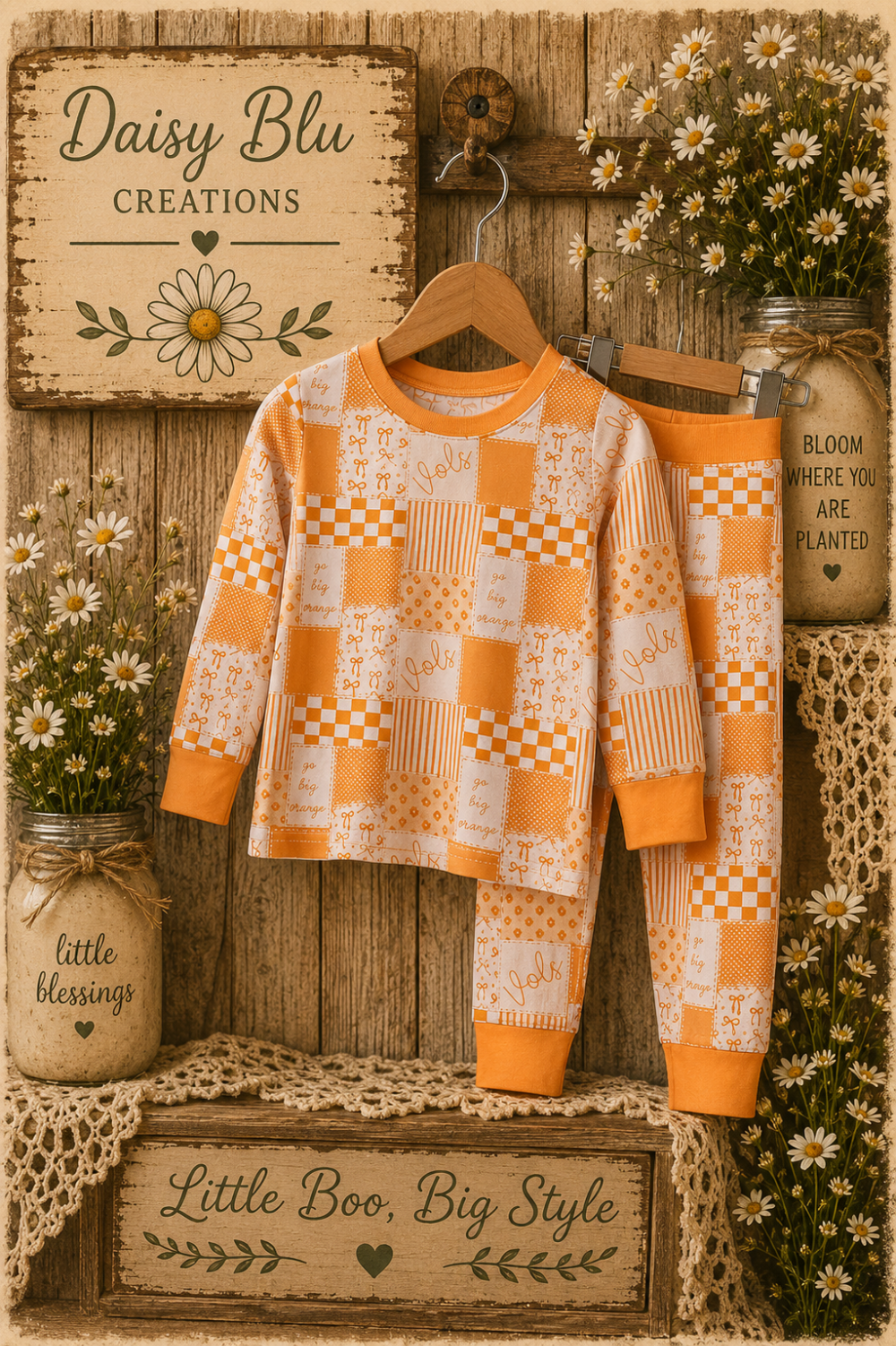 Tennessee Orange Long Sleeve Bamboo Pajama Set|3692