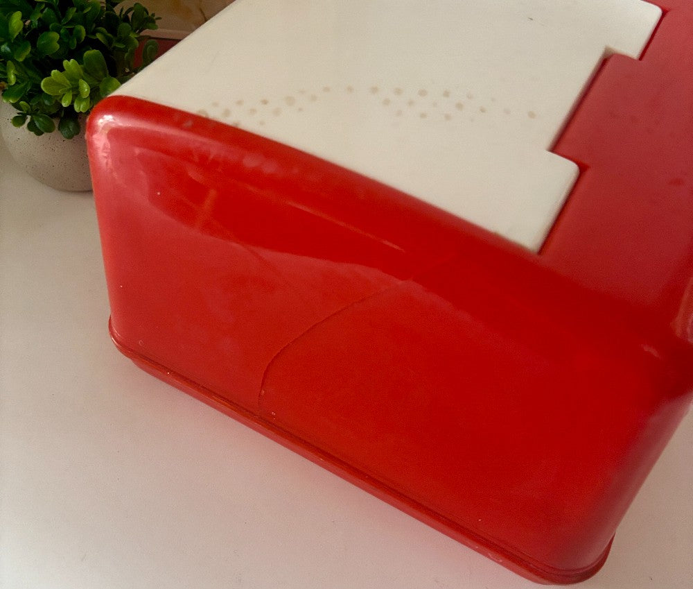 Red MCM Lustro Ware Bread Box SDH|3076