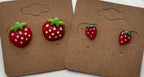 Strawberry Stud Earrings-Choose Your Favorite Size Large, or Small|3236