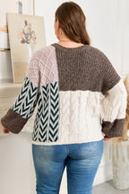 Knotted Back Patchwork Sweater|1818