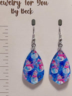 Winter Blue Snowman Earrings-Hypoallergenic and Nickel Free|3827