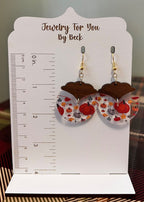 A Patch of Pumpkins Earrings-Lightweight Wood and Acrylic -Hypoallergenic and Nickel Free|3730