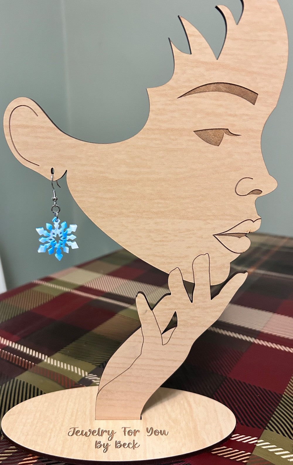 Blue and White Snowflake Dangle Earrings-Hypoallergenic and Nickel Free|3972
