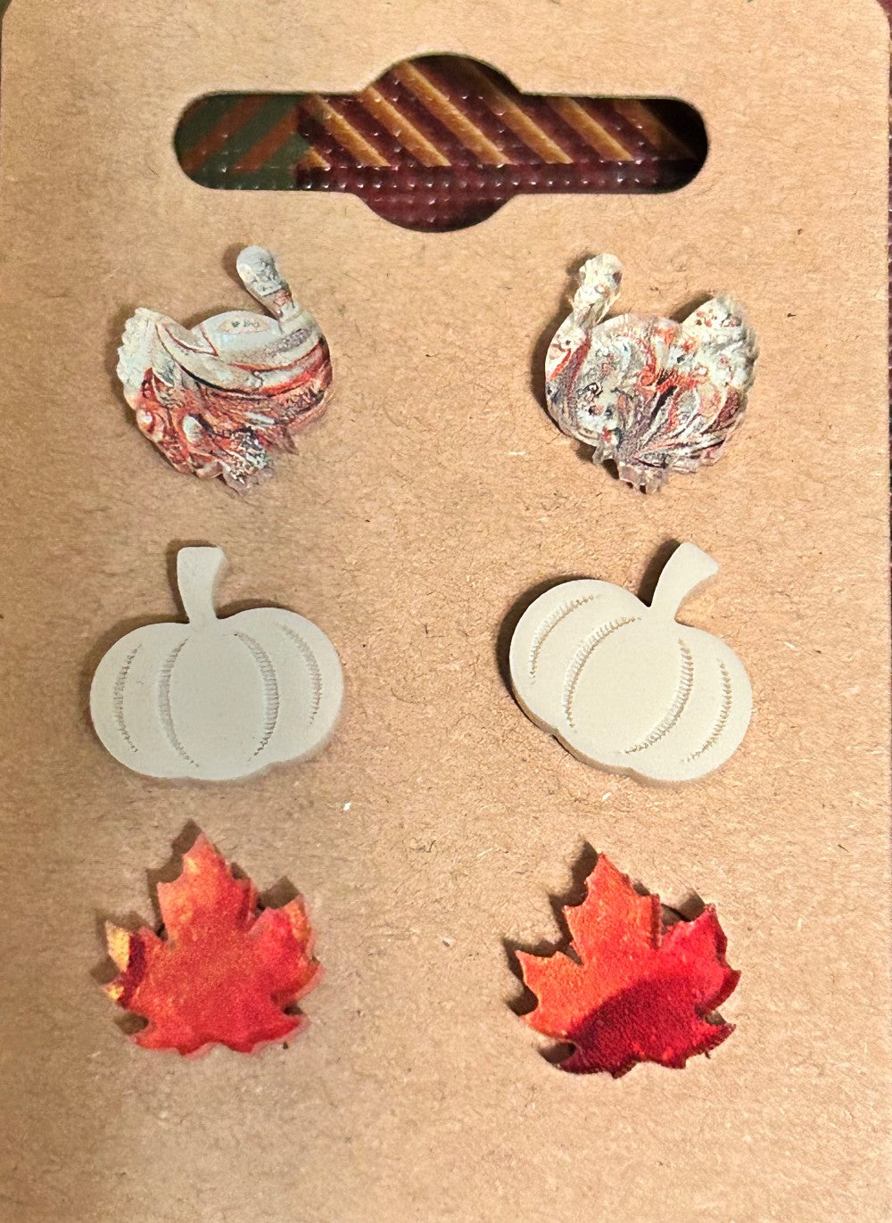 Thanksgiving/Fall Stud Earring Three Pack-Hypoallergenic and Nickel Free|3847