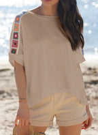 Granny Square Trimmed Top|3033