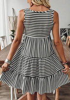 Black/White Stripe Dress|3023