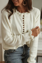 Frill Trim Knit Pullover|2040