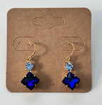 Sapphire Blue Square Dangle Earrings-Hypoallergenic and Nickel Free|3267