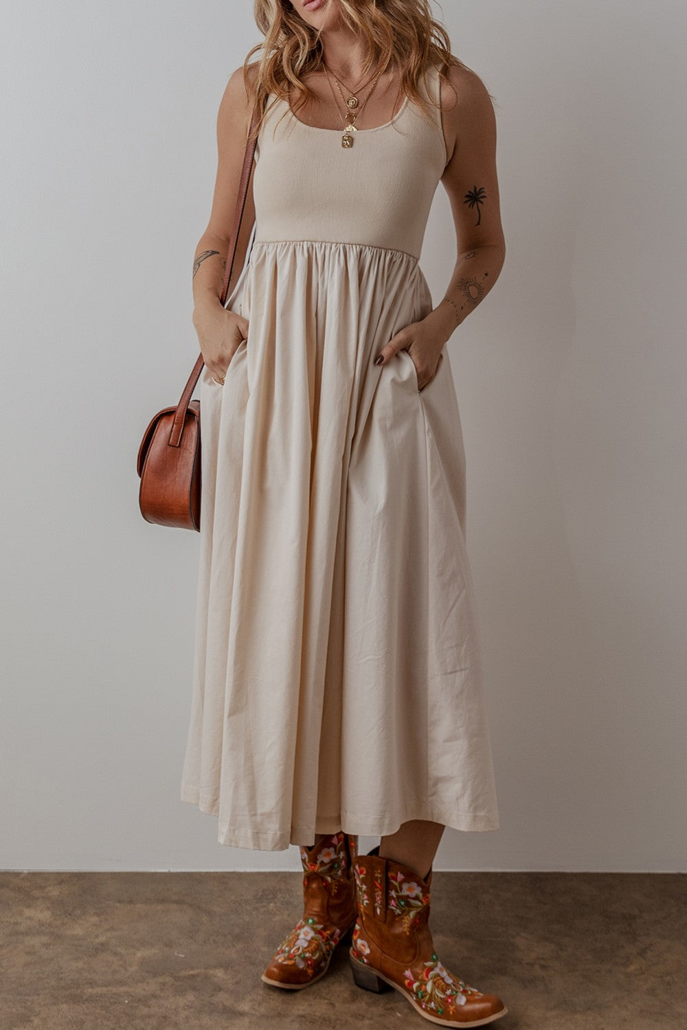 Cotton & Linen A-Line Dress|2222