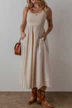 Cotton & Linen A-Line Dress|2222