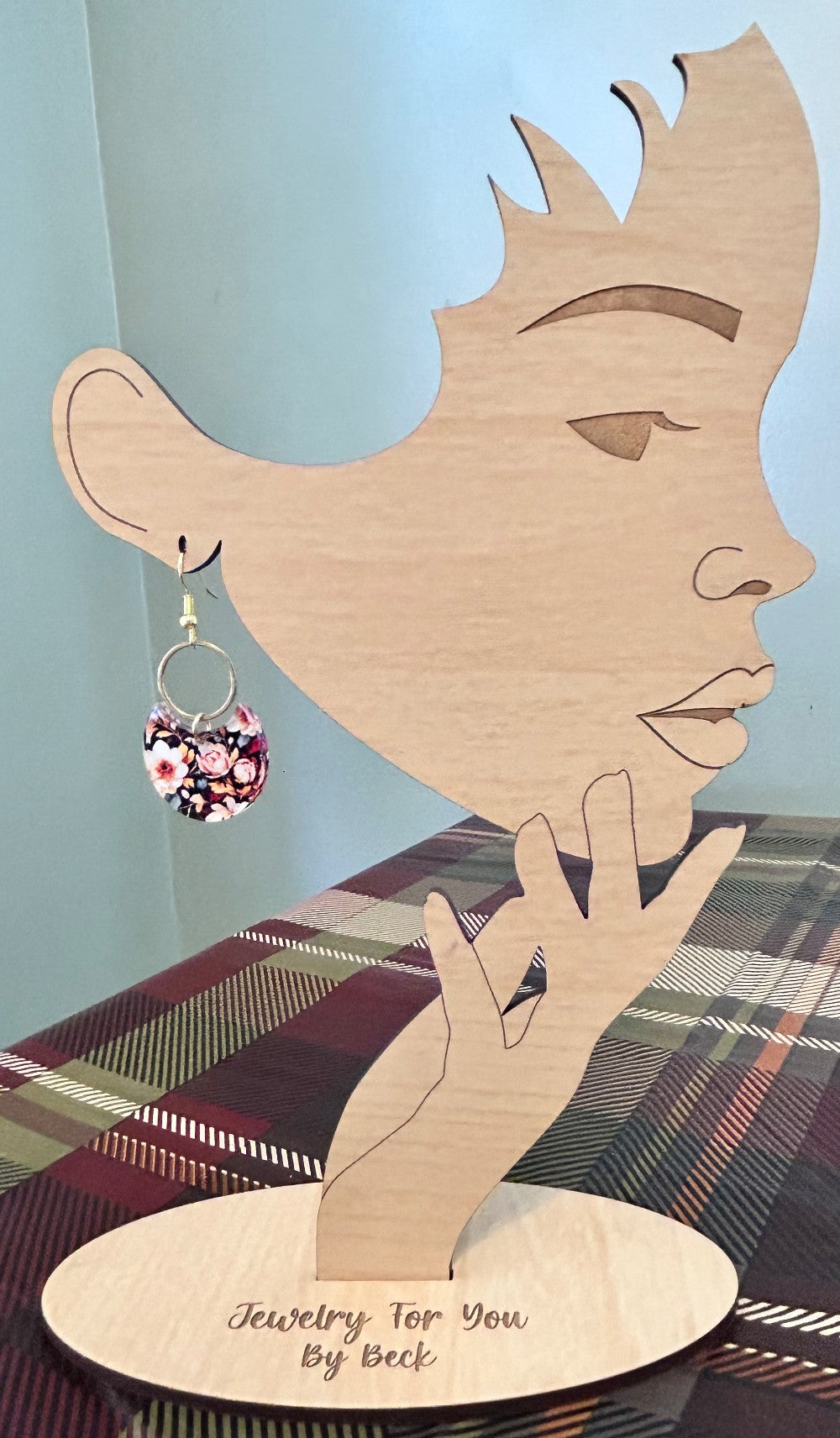 Patterned Fall Floral Earrings-Lightweight Gold Tone Hoop and Acrylic-Hypoallergenic and Nickel Free|3724