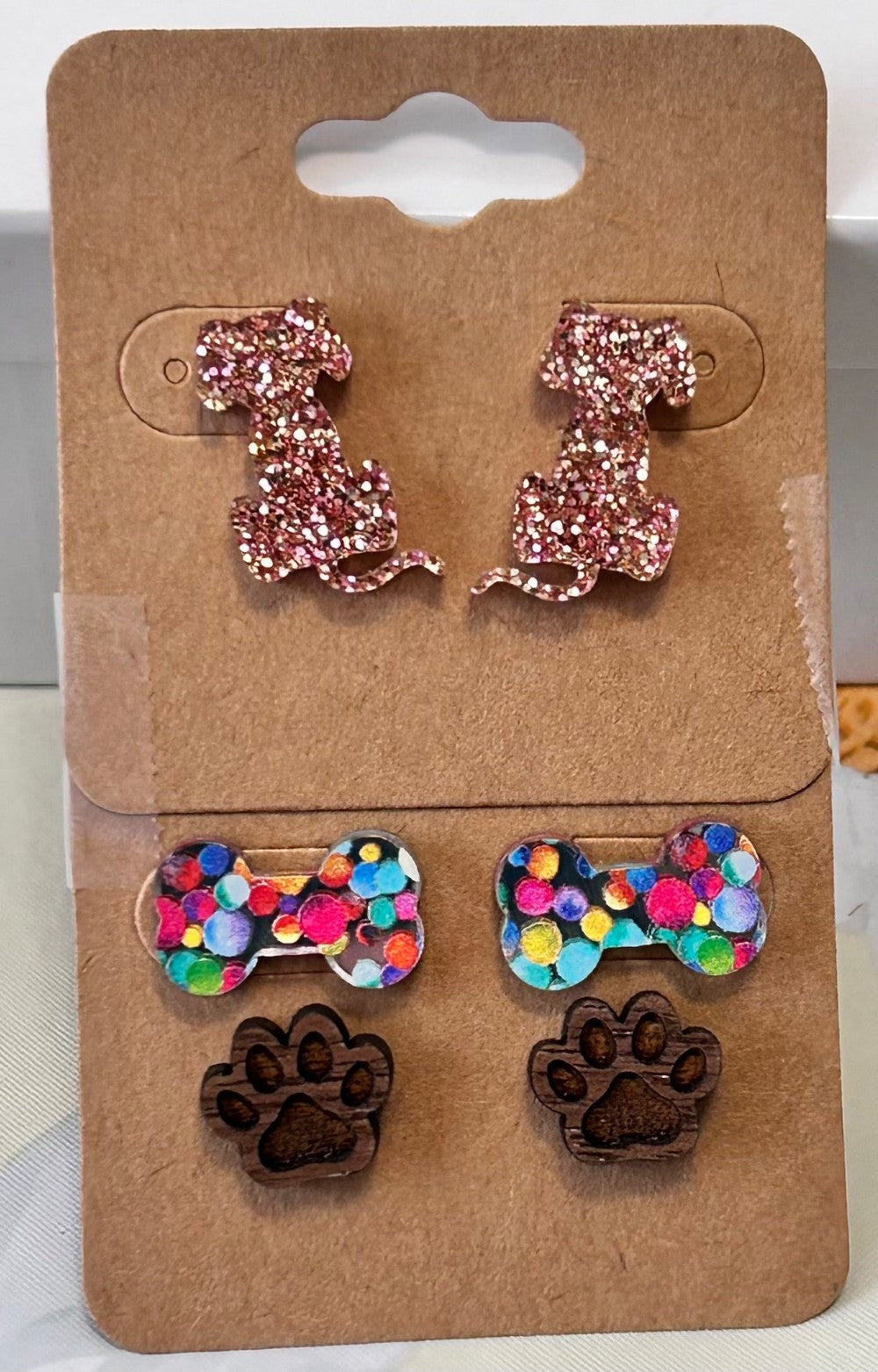 Puppy Dog Themed Three Pair Set of Stud Earrings|3642