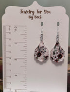 Pine Cone and Cream Flower Scalloped Earrings-Hypoallergenic and Nickel Free|3793