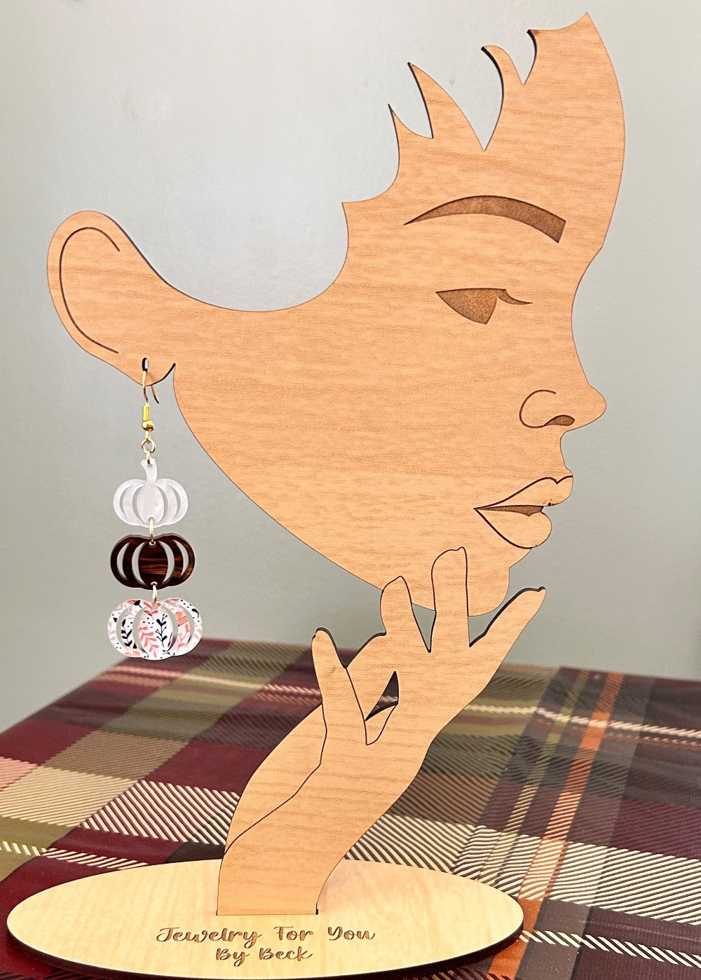 Stacked Pumpkin Dangle Earrings-Hypoallergenic and Nickel Free|3714