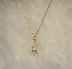 Delicate Reindeer Necklace ~ 18” Gold Tone Stainless Steel Tarnish Resistant Chain|1531