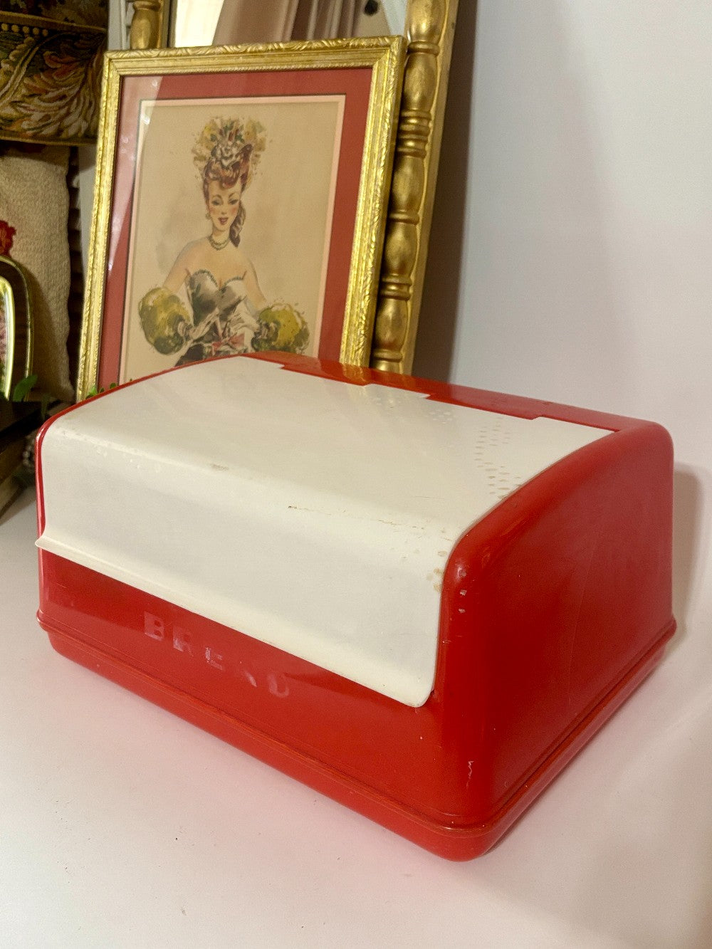 Red MCM Lustro Ware Bread Box SDH|3071
