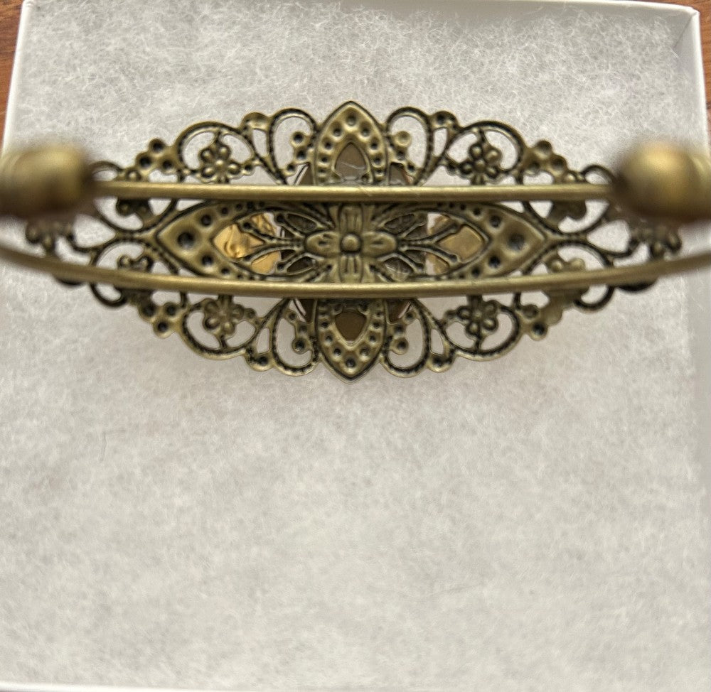 Horse and Flowers Filigree Cuff Bracelet|864