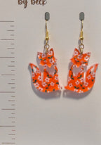 Adorable Orange Floral Fox Earrings-Hypoallergenic and Nickel Fre|3767