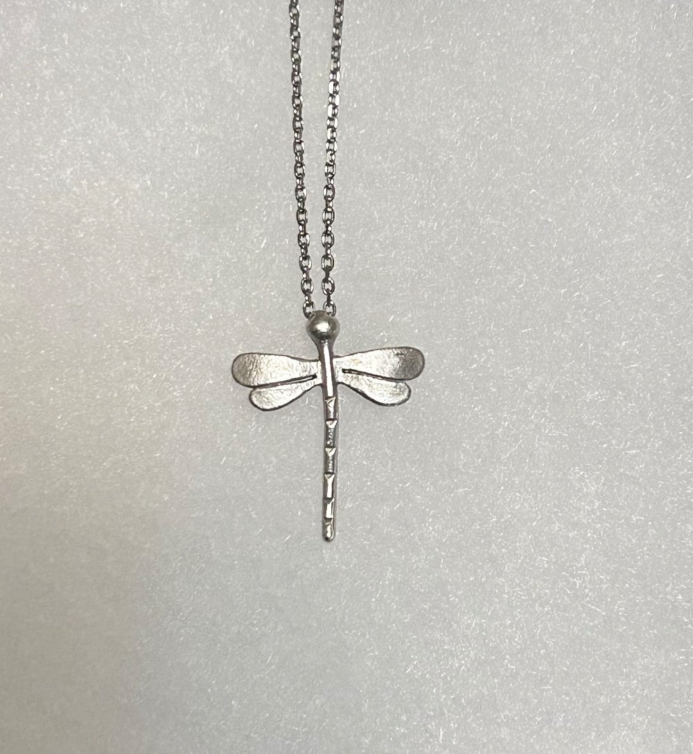 Dragonfly Pendant Necklace-Silver Tone 18” Tarnish Resistant Stainless Steel Chain|3984