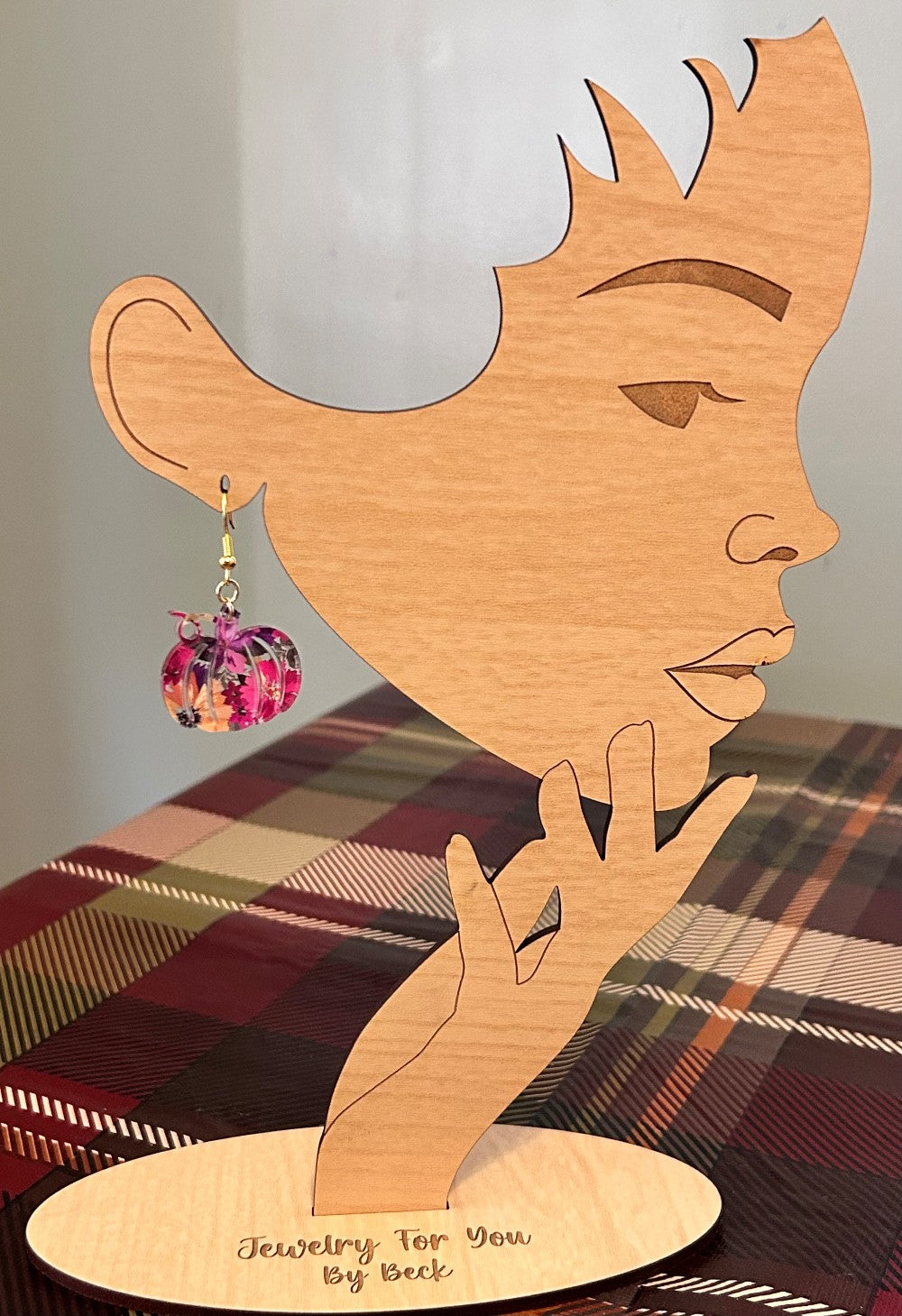 Floral Pumpkins in Plums , Purples, and Mustard -Dangle Earrings-Hypoallergenic and Nickel Free|3732
