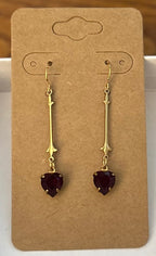 Dark Amethyst Heart Bar Earrings ~ Vintage Inspired|929