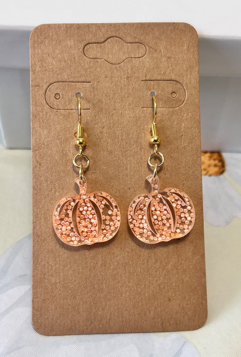 Glow in the Dark Pumpkin Earrings|3663