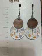 Tiny Angels and Snowflakes Crescent Dangle Earrings-Hypoallergenic and Nickel Free|3977