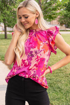 Rose Flutter Sleeve Blouse|2057