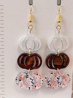 Stacked Pumpkin Dangle Earrings-Hypoallergenic and Nickel Free|3716