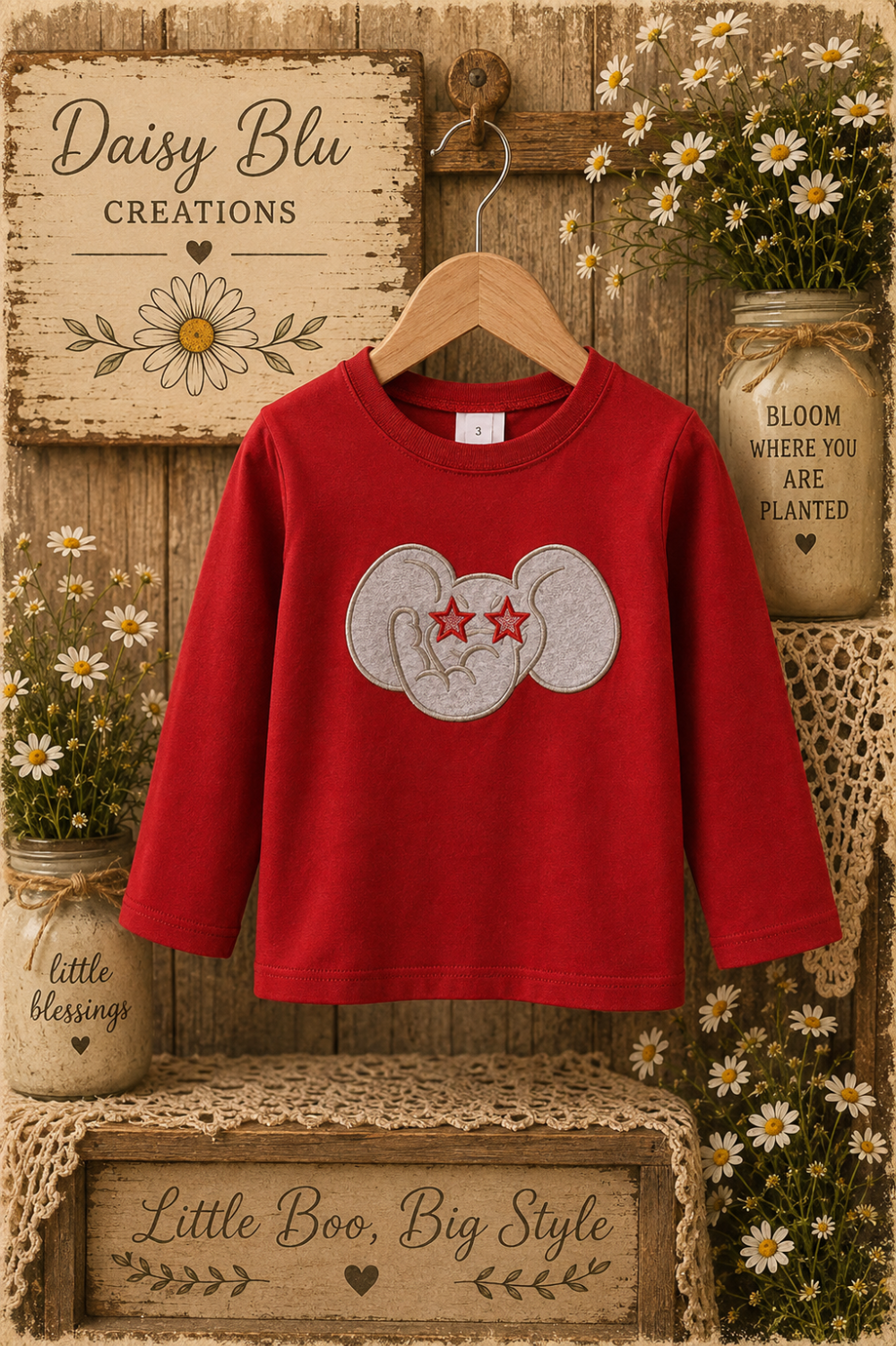 Maroon Alabama Elephant Top|3687