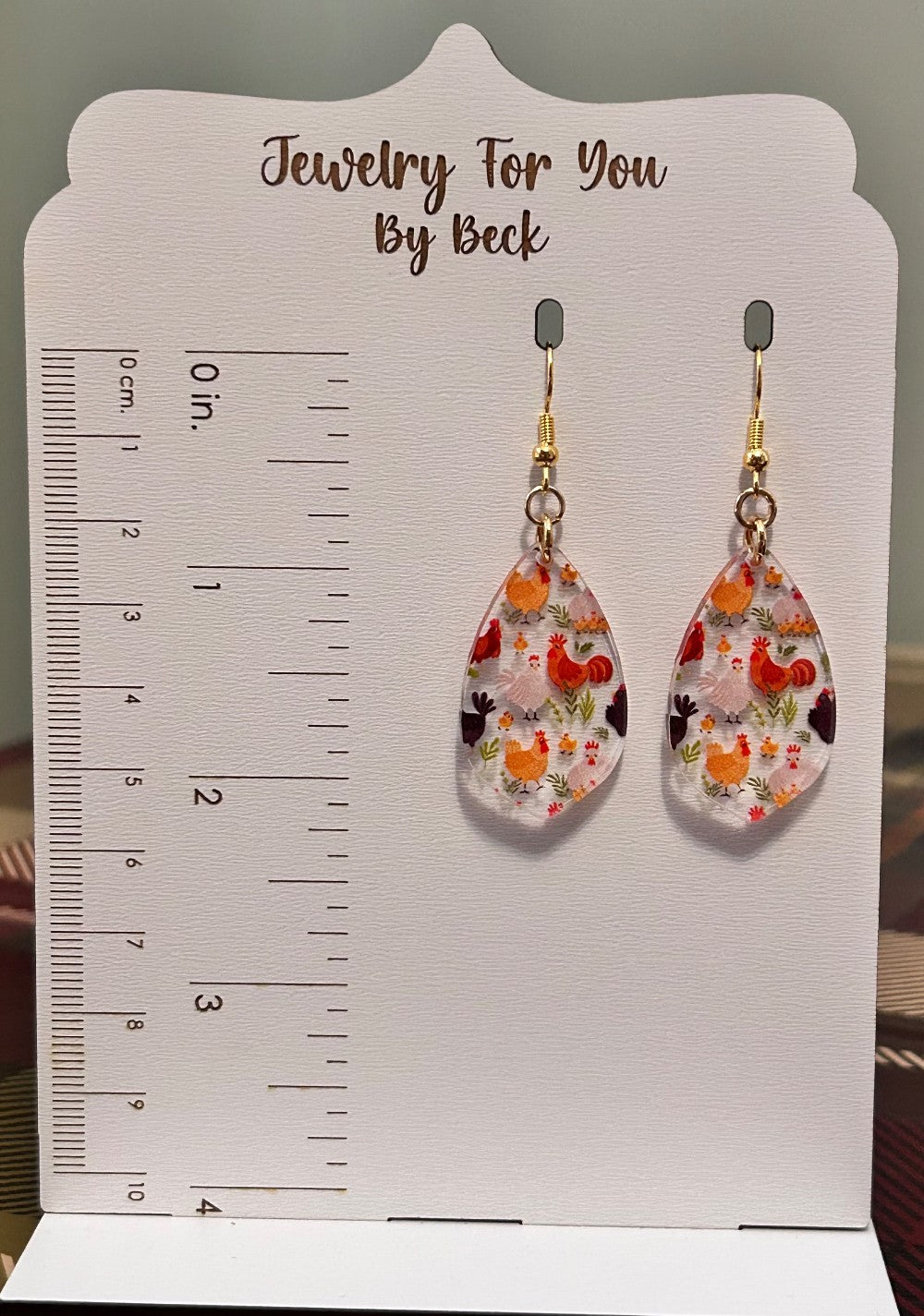 Charming Chicken Print Earrings-Hypoallergenic and Nickel Free|3801