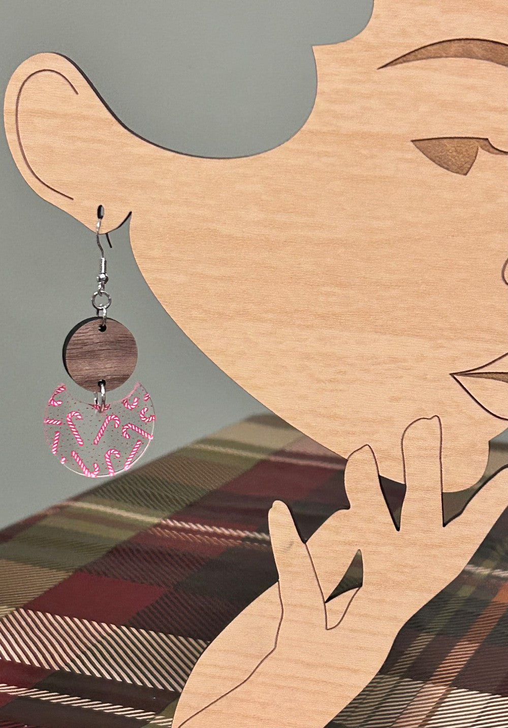 Candy Cane Crescent Dangle Earrings-Hypoallergenic and Nickel Free|3961