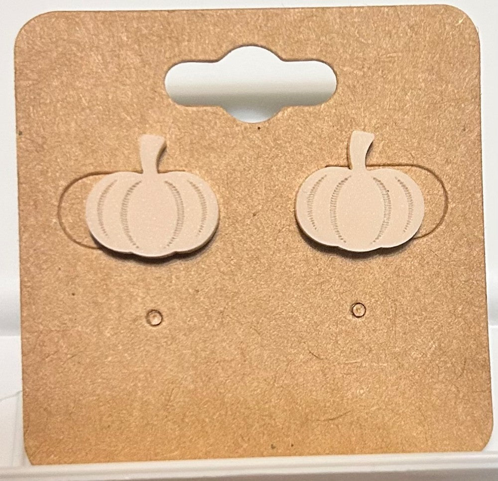 Cream Color Pumpkin Stud Earrings- Hypoallergenic and Nickel Free|3914