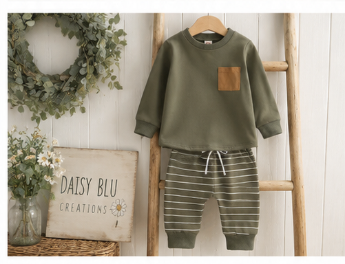 2pc Long Sleeve Top and Pants Set (12m-18m)|3589