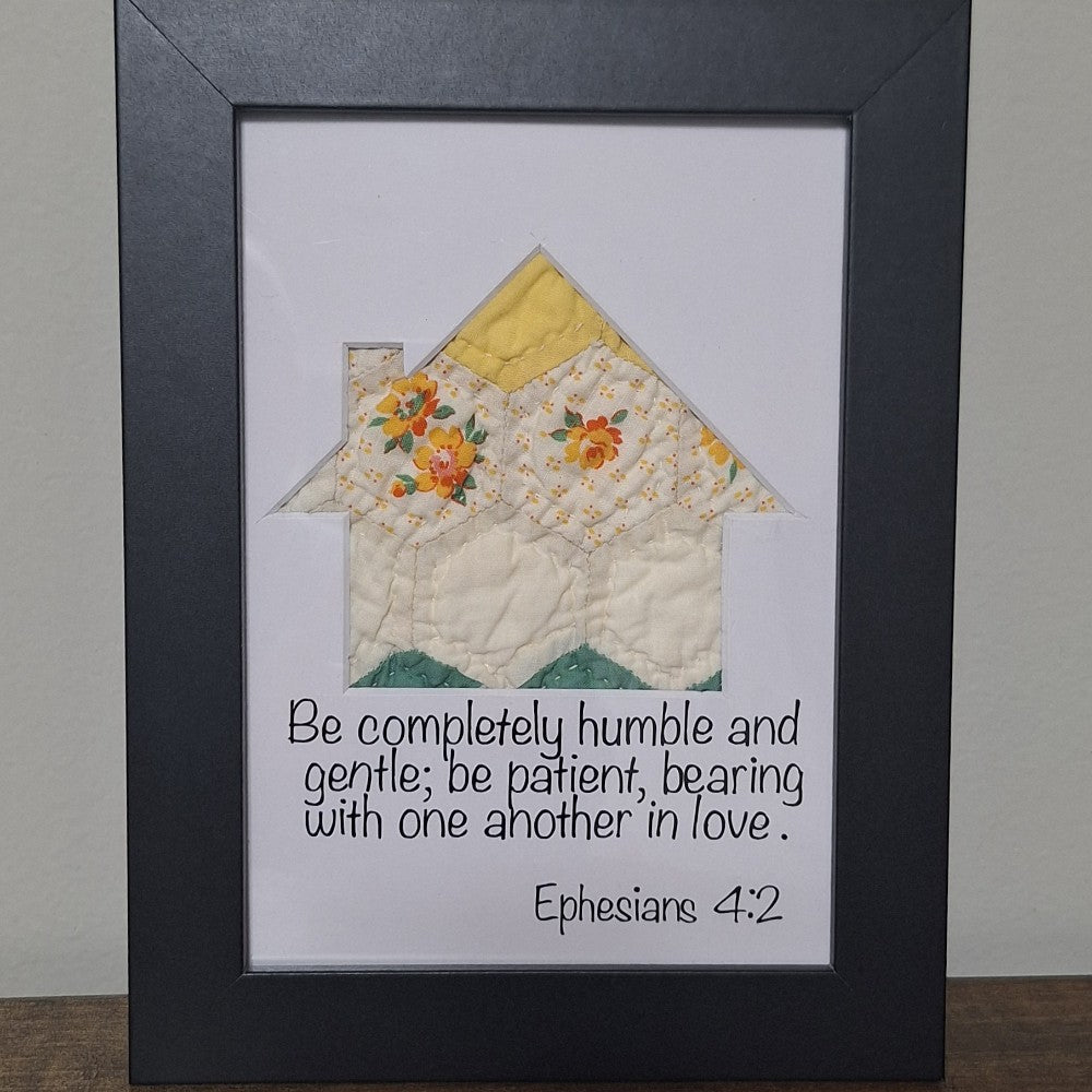 Matted Vintage Quilt "Be completely humble..."|3201
